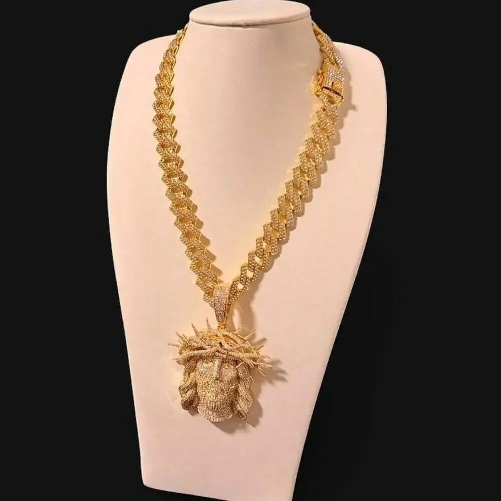 20mm Cuban link necklace with Jesus crown   Pendant 20inch